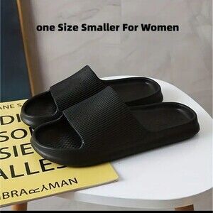 WIDE foam black slides clouds slippers lightweight house slippers
